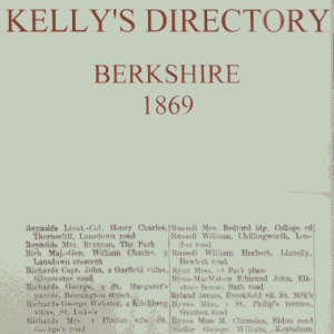 Post Office Directory of Berkshire, 1869 (CD)