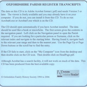 Abingdon Registration District, Parish Registers Vol. 3 OXF-AB 03 (CD) OFHS