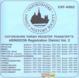 Abingdon Registration District, Parish Registers Vol. 2 OXF-AB 02 (CD) OFHS