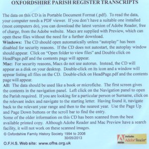 Wantage Registration District, Parish Registers, Vol 2  (CD)