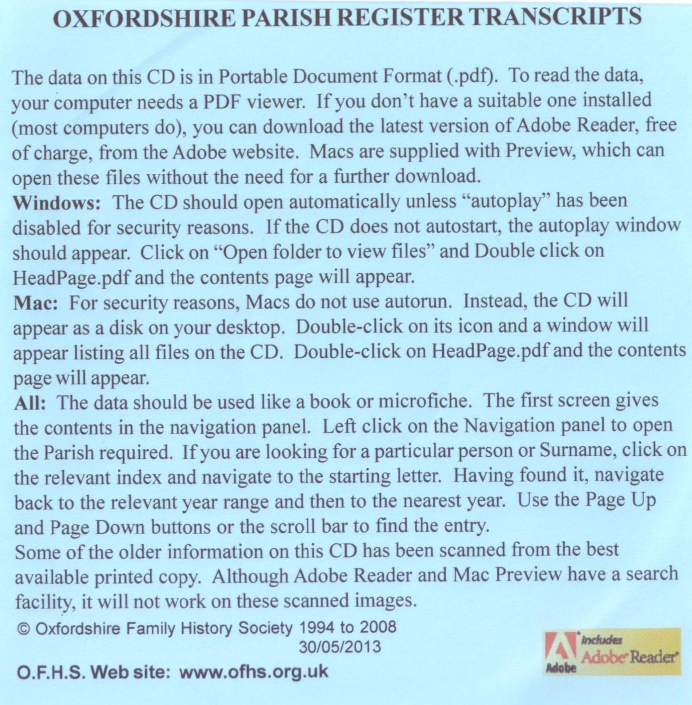 Wantage Registration District, Parish Registers, Vol 2 (CD) - Image 2