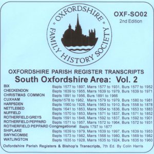South Oxfordshire Area, Parish Registers, Vol 2 (CD)