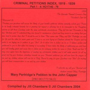 Criminal Petitions Index 1819-1839 (CD)