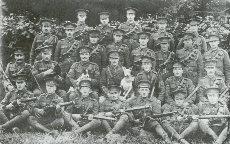 Example of a troop photograph from August 1914 at the outbreak of the First World War