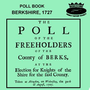 Poll Book, Berkshire, 1727 (CD) BFHS