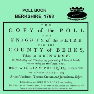 Poll Book, Berkshire, 1768 (CD) BFHS
