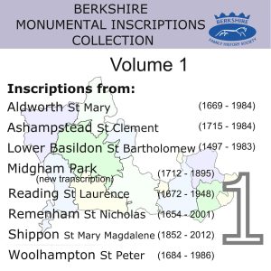 Berkshire Monumental Inscriptions Collection, Vol. 1 (CD)