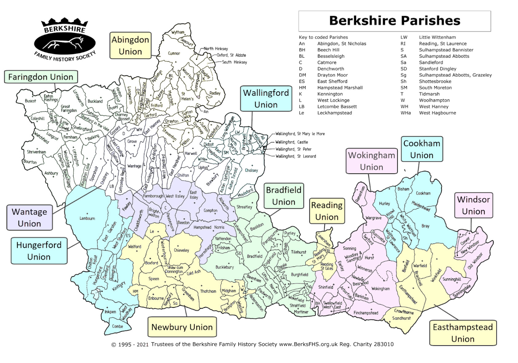 Map of Berkshire after the 1974 Boundary Changes