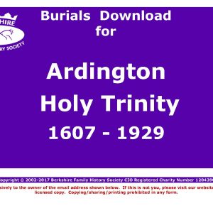 Ardington Holy Trinity Burials 1607-1929 (Download) D1011