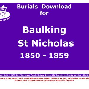 Baulking St Nicholas Burials 1850-1859 (Download) D1022