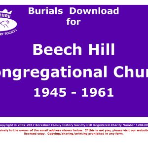 Beech Hill Congregational Church Burials 1945-1961 (Download) D1024