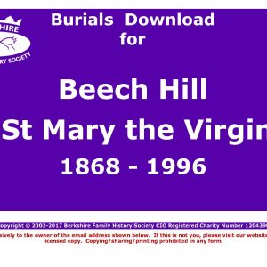 Beech Hill St Mary Burials 1868-1996 (Download) D1025