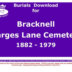 Bracknell Larges Lane Cemetery Burials 1882-1979 (Download) D1036