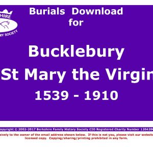 Bucklebury St Mary Burials 1539-1910 (Download) D1044