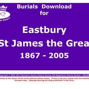 Eastbury St James the Great Burials 1867-2005 (Download) D1082