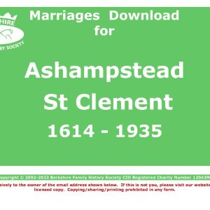Ashampstead St Clement Marriages 1614-1935 (Download) D1109