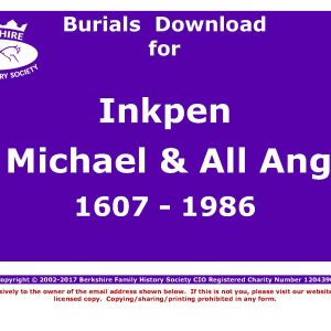 Inkpen St Michael & All Angels Burials 1607-1986 (Download) D1112