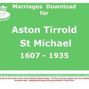 Aston Tirrold St Michael Marriages 1607-1935 (Download) D1115