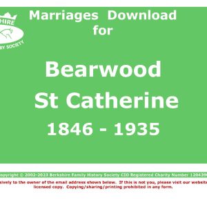 Bearwood St Catherine Marriages 1846-1935 (Download) D1152