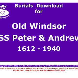 Windsor, Old St Peter & St Andrew Burials 1612-1940 (Download) D1158