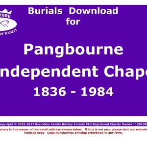 Pangbourne Independent Chapel Burials 1836-1984 (Download) D1162