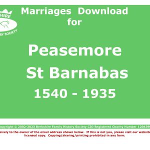 Peasemore St Barnabas Marriages 1540-1935 (Download) D1194