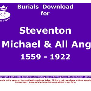 Steventon St Michael & All Angels Burials 1559-1922 (Download) D1204