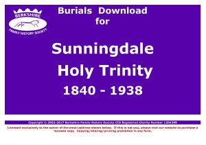 Sunningdale Holy Trinity Burials 1840-1938 (Download) D1214