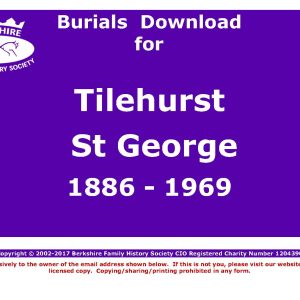 Tilehurst St George Burials 1886-1969 (Download) D1225