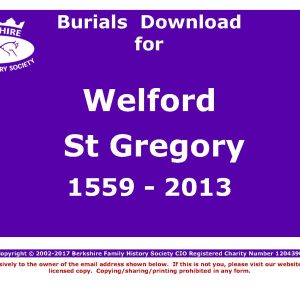 Welford St Gregory Burials 1559-2013 (Download) D1243