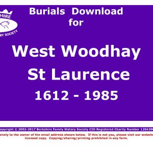 Woodhay, West St Lawrence Burials 1612-1985 (Download) D1249