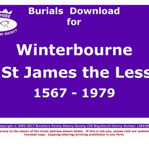 Winterbourne St James the Less Burials 1567-1979 (Download) D1253