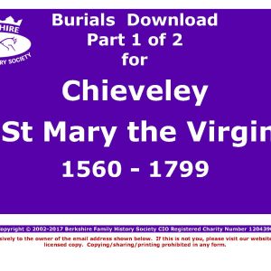 Chieveley St Mary Burials 1560-1799 (Download) D1273 (Part 1 of 2)