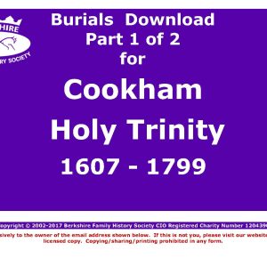 Cookham Holy Trinity Burials 1607-1799 (Download) D1280 (Part 1 of 2)