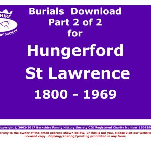 Hungerford St Lawrence Burials 1800-1969 (Download) D1285 (Part 2 of 2)