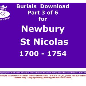 Newbury St Nicolas Burials 1700-1754 (Download) D1302 (Part 3 of 6)