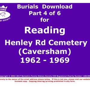 Reading Henley Road Cemetery (Caversham) Burials 1962-1969 (Download) D1307 (Part 4 of 6)