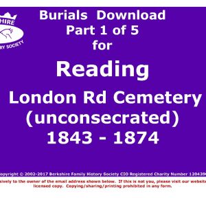 Reading London Road Cemetery (unconsecrated) Burials 1843-1874 (Download) D1323 (Part 1 of 5)