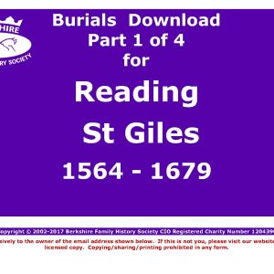 Reading St Giles Burials 1564-1679 (Download) D1328 (Part 1 of 4)