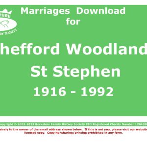Shefford Woodlands St Stephen Marriages (Download) D1369