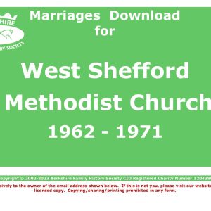 Shefford, West Methodist Church Marriages (Download) D1372