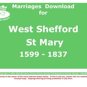 Shefford, West St Mary Marriages 1599-1837 (Download) D1373