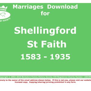 Shellingford St Faith Marriages 1583-1935 (Download) D1374