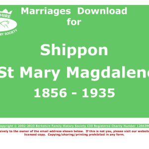 Shippon St Mary Magdalene Marriages 1856-1935 (Download) D1376