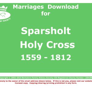 Sparsholt Holy Cross Marriages 1559-1812 (Download) D1381