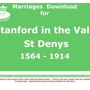 Stanford in the Vale St Denys Marriages (Download) D1386