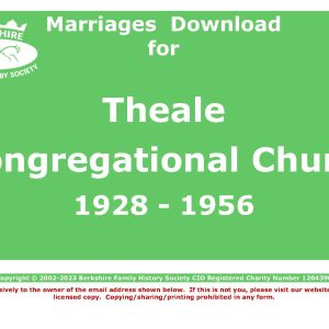 Theale Congregational Church Marriages (Download) D1399