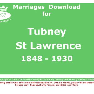 Tubney St Lawrence Marriages 1848-1930 (Download) D1439