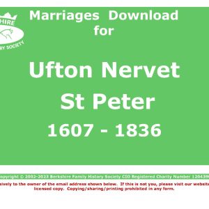 Ufton Nervet St Peter Marriages 1607-1836 (Download) D1444