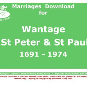 Wantage St Peter & St Paul Marriages (Download) D1450